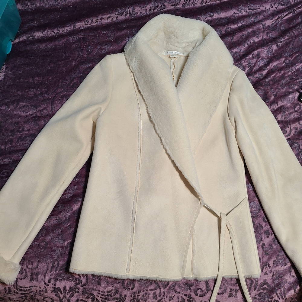 White House Black Market Light Cream Coat